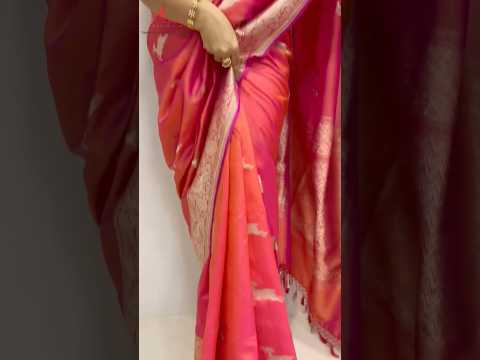 Pink Handloom Banarasi Pure Katan Silk Animal Design Saree - Luxurion World
