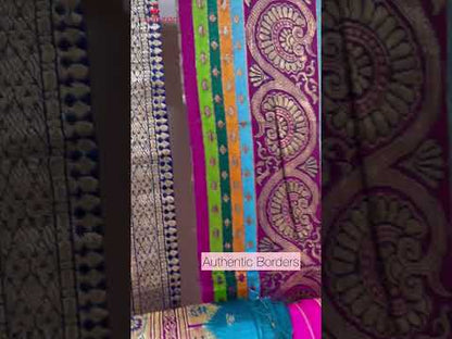 Elegant Maroon Banarasi Silk Lace (5.5 Mtr) - Luxurion World