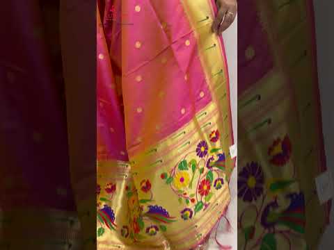 Beautiful Pink Paithani Silk Flower & Peacock Design Dupatta - Luxurion World