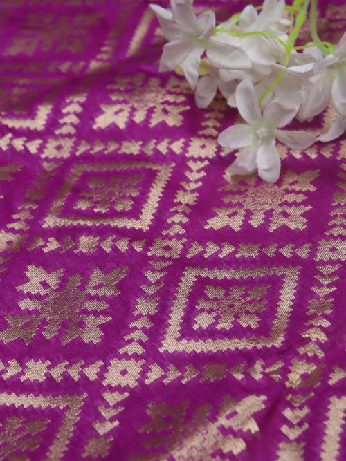 Exquisite Purple Banarasi Silk Fabric - 5 Meters - Luxurion World