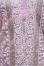 Pink Embroidered Chikankari Georgette Kurti - Luxurion World