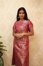 Pink Kim Khwab Silk Suit Set - Luxurion World
