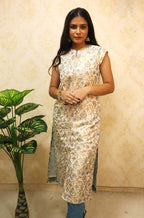 Pastel Brocade Silk Two Piece Suit Set - Luxurion World