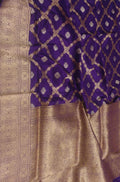 Purple Handloom Banarasi Pure Katan Silk Saree - Luxurion World