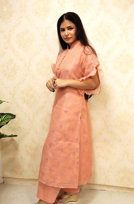 Pastel Kota Silk Two Piece Suit Set - Luxurion World