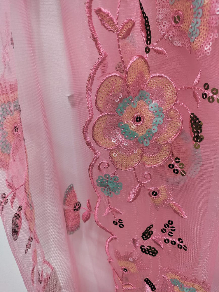 Pink Trendy Net Sequence Work Dupatta - Luxurion World