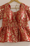 Red Kim Khwab Silk  Blouse - Luxurion World