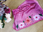 Pink Hand Painted Pure Silk Blouse Fabric (1 Mtr) - Luxurion World