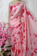 Pink Trendy Uppada Silk Tie And Dye Print Saree - Luxurion World