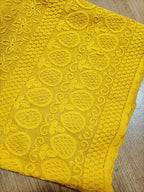Yellow Embroiderded Chikankari Cotton Stitched Pant - Luxurion World