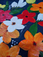 Blue Hand Painted Silk Blouse Fabric (1 Mtr) - Luxurion World