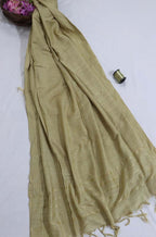 Pastel Handloom Bhagalpur Cotton Temple Design Dupatta - Luxurion World