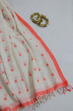 Off White Cotton Jamdani Dupatta - Luxurion World