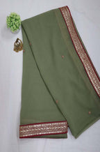 Grey Trendy Georgette Heavy Lace Saree With Trendy Blouse - Luxurion World