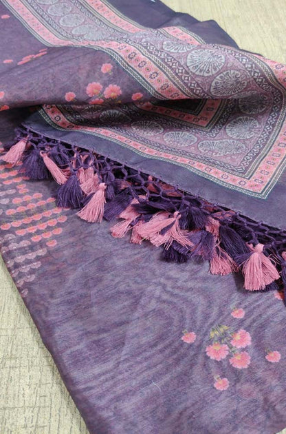Multicolor Digital Printed Chanderi Silk Dupatta - Luxurion World