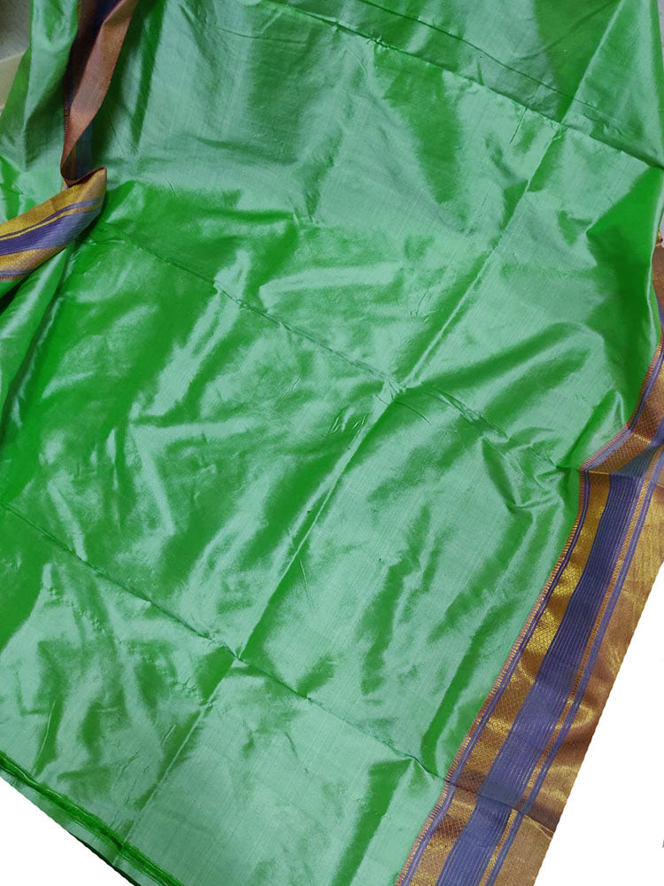 Green Handloom Paithani Pure Silk Saree - Luxurion World