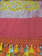 Yellow Handloom Banarasi Pure Georgette Brush Dye Dupatta - Luxurion World