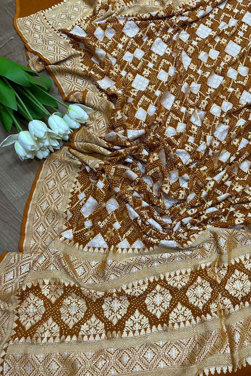 Stylish Mustard Yellow Bandhani Georgette Dupatta for Ethnic Look - Luxurion World