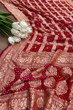Stunning Red and Pink Bandhani Georgette Dupatta for a Chic Look - Luxurion World
