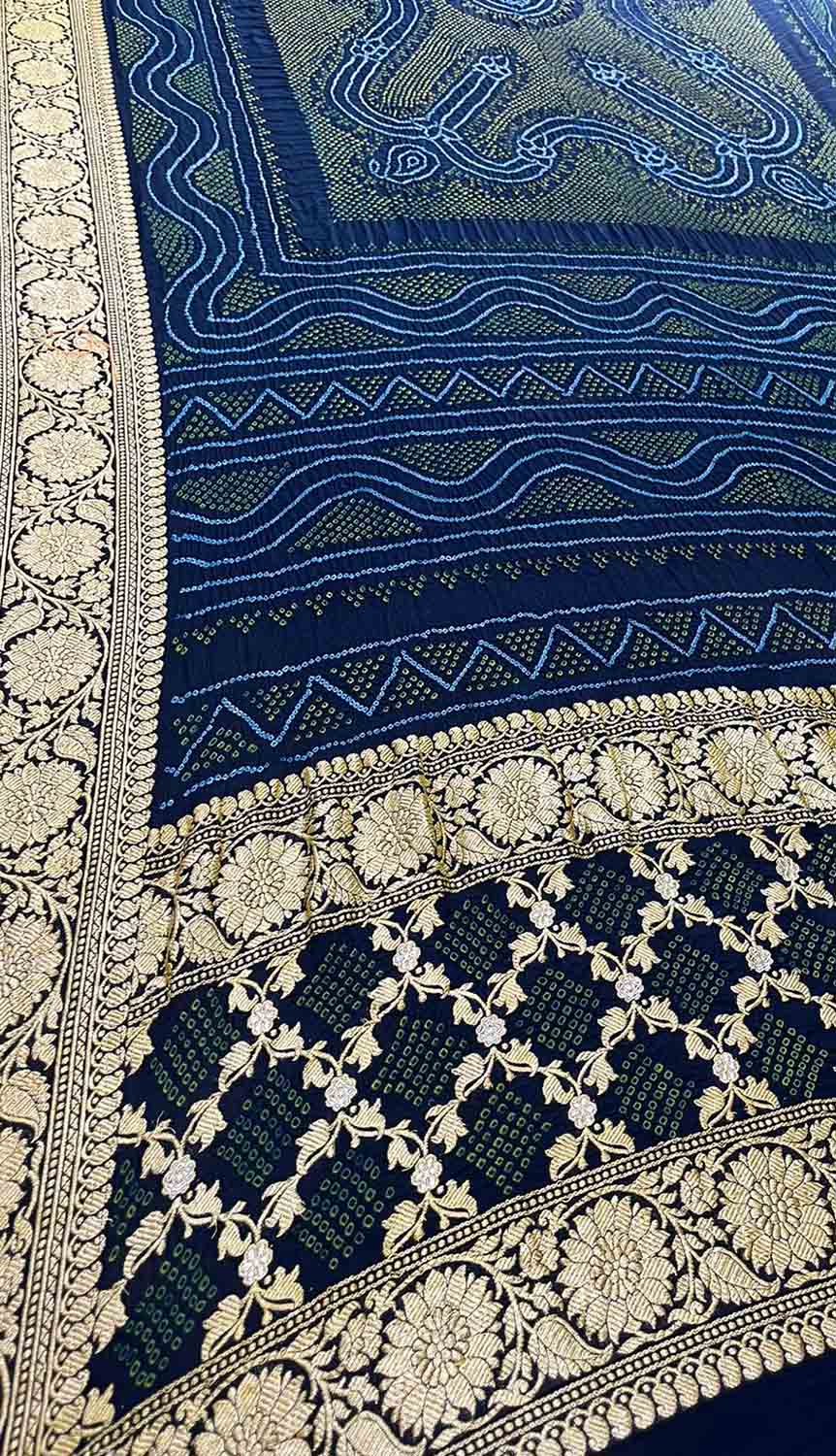 Stunning Blue Bandhani Georgette Dupatta for Elegant Attire - Luxurion World