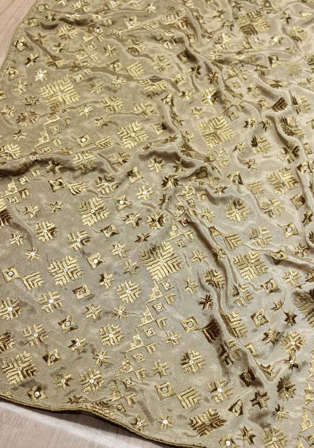 Pastel Embroidered Phulkari Chinon Dupatta - Luxurion World