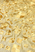 Yellow Embroidered Phulkari Chinon Dupatta - Luxurion World
