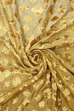Yellow Embroidered Phulkari Chinon Dupatta - Luxurion World