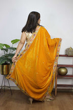 Yellow Embroidered Trendy Velvet Dupatta - Luxurion World
