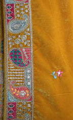 Yellow Embroidered Trendy Velvet Dupatta - Luxurion World