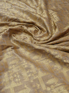 Grey Handloom Banarasi Pure Katan Silk Fabric (1 Mtr) - Luxurion World