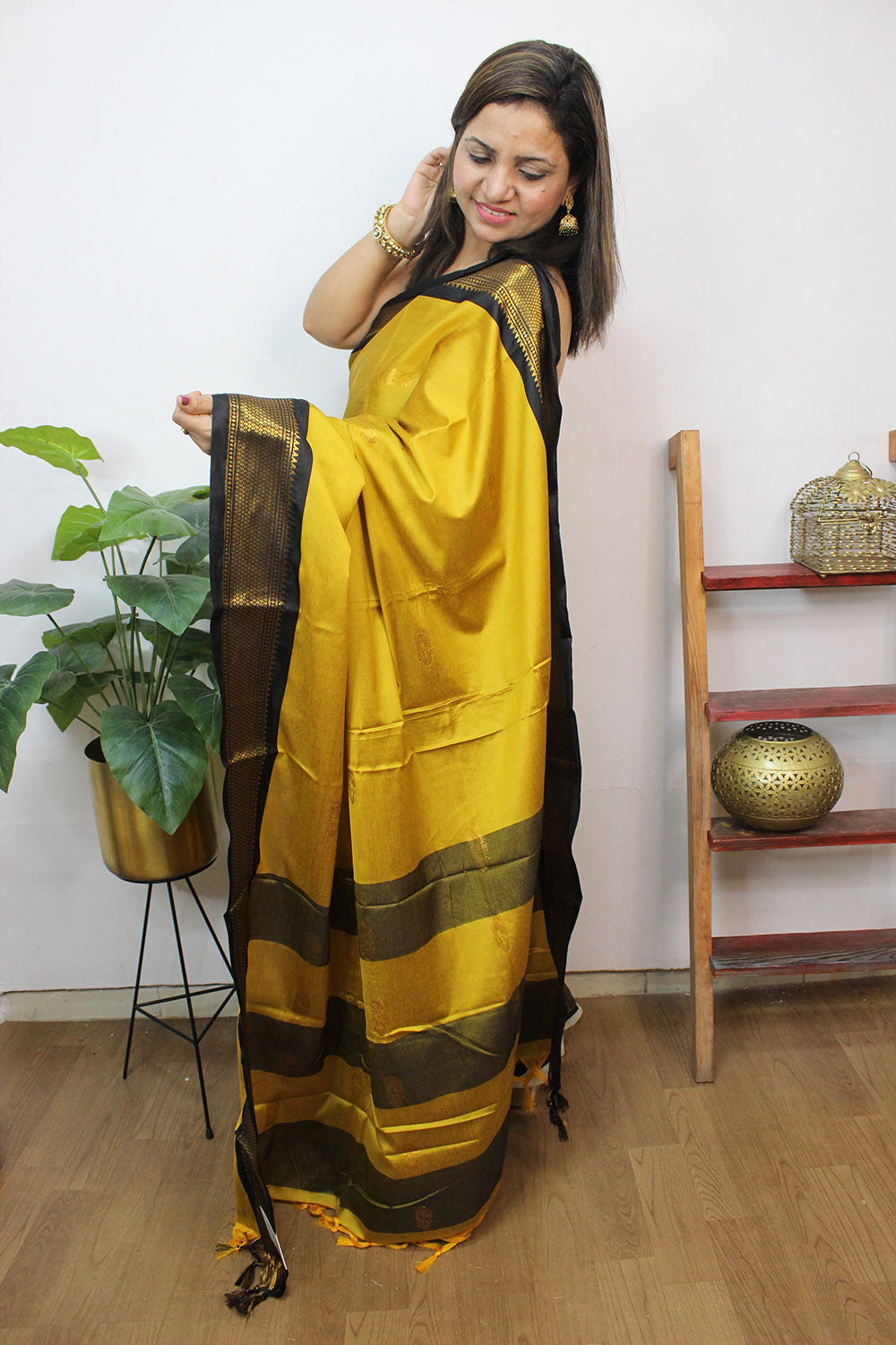 Yellow Paithani Cotton Silk Saree - Luxurion World