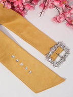 Rhinestone Buckle Belt - Suede Finish | Professional Accessory - Luxurion World