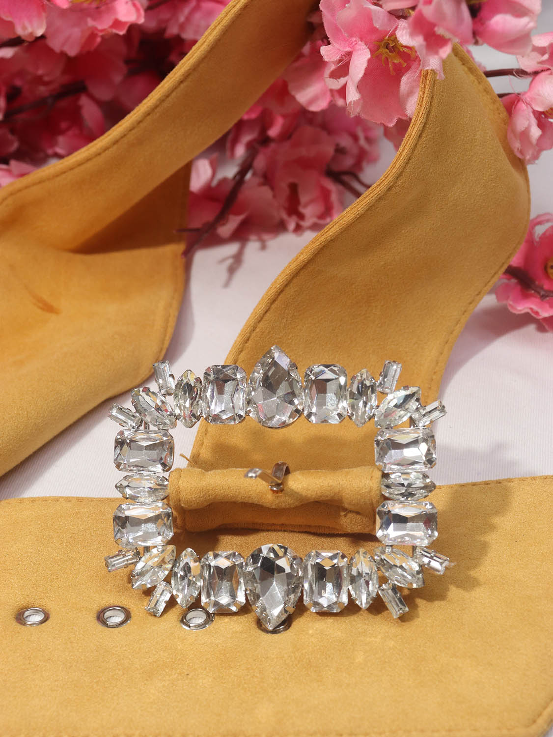 Rhinestone Buckle Belt - Suede Finish | Professional Accessory - Luxurion World