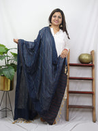 Blue Ajrakh Chiffon Dupatta - Luxurion World