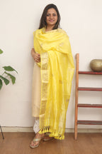 Yellow Handloom Banarasi Chiniya Silk Boota Design Dupatta - Luxurion World