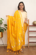 Yellow Banarasi Silk Dupatta - Luxurion World