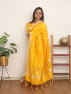 Yellow Banarasi Silk Dupatta - Luxurion World