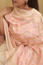 Chic Pink Banarasi Silk Dupatta: Classic Elegance - Luxurion World