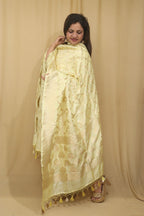 Vibrant Yellow Banarasi Silk Dupatta: Essential Accessory - Luxurion World