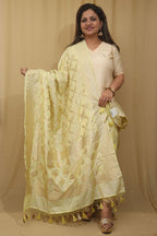 Vibrant Yellow Banarasi Silk Dupatta: Essential Accessory - Luxurion World