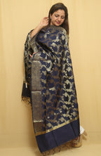 Stunning Blue Banarasi Silk Dupatta: Versatile Elegance - Luxurion World