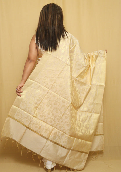 Chic Pastel Banarasi Silk Dupatta for Effortlessly Elegant Attire - Luxurion World