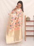 Pastel Banarasi Silk Meenakari Dupatta - Luxurion World