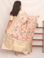 Pastel Banarasi Silk Meenakari Dupatta - Luxurion World