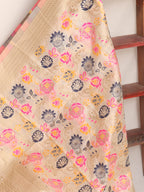 Pastel Banarasi Silk Meenakari Dupatta - Luxurion World