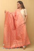 Pink Banarasi Silk Bandhani Design Dupatta - Luxurion World