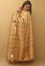 Pastel Banarasi Silk Bandhani Design Dupatta - Luxurion World