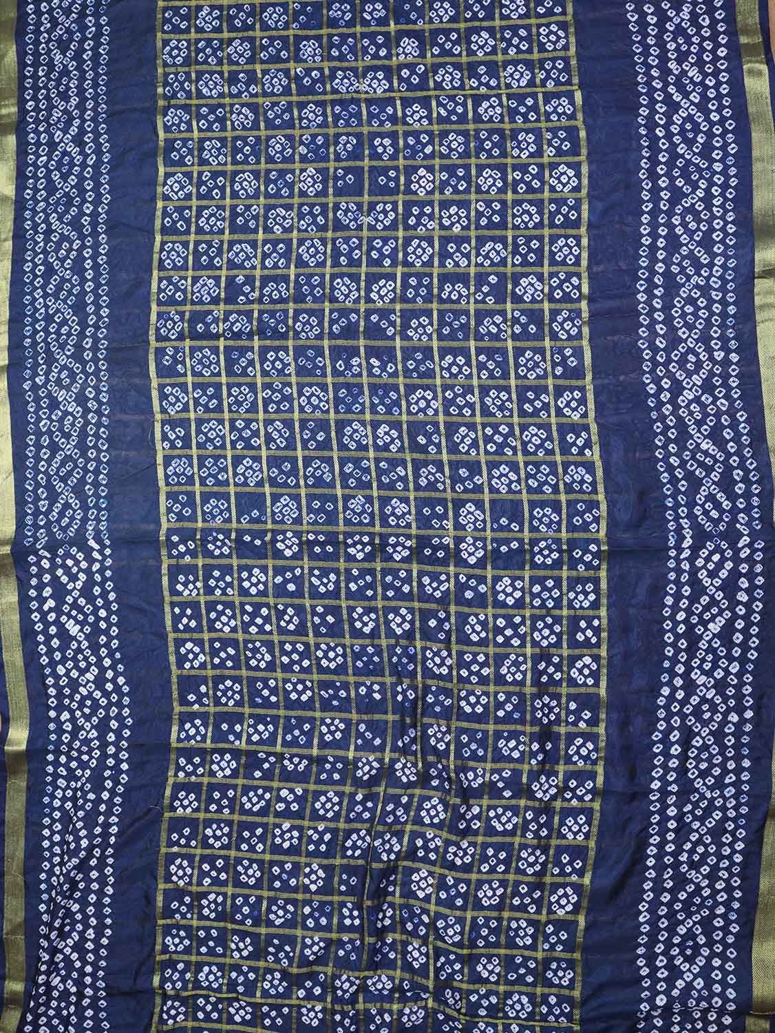 Blue Bandhani Silk Dupatta