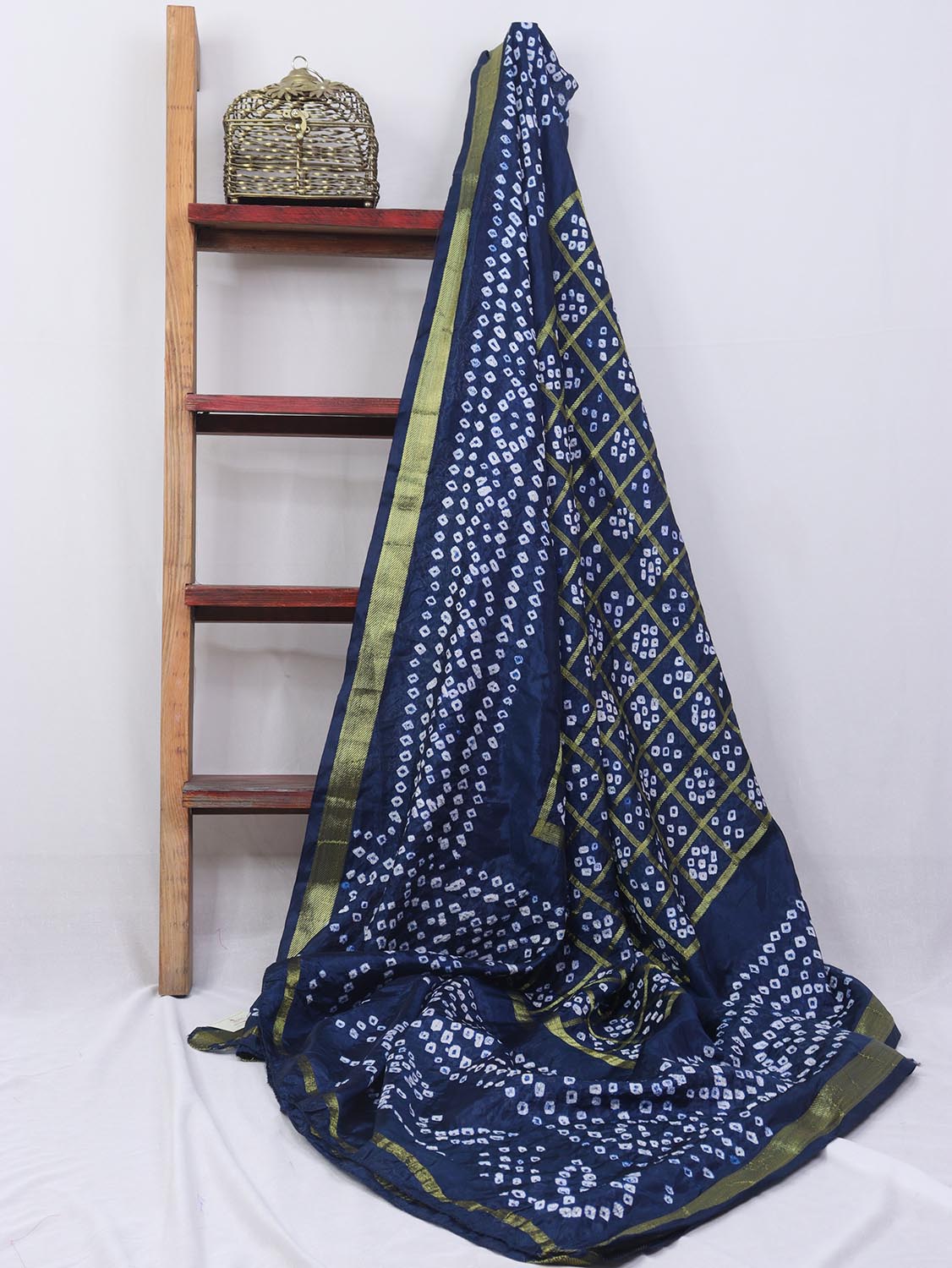 Blue Bandhani Silk Dupatta - Luxurion World