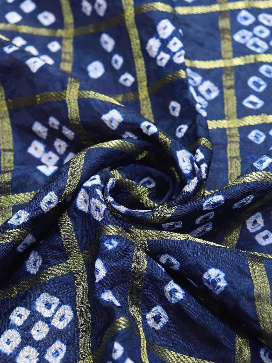 Blue Bandhani Silk Dupatta - Luxurion World